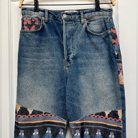 Free People Rocky Mountain Patchwork Unique Jeans Women’s Size 28 - Picture 3 of 15